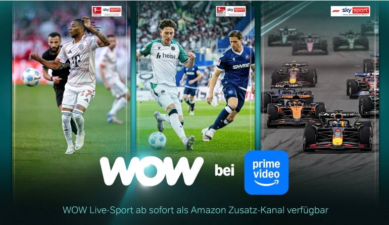 TV WOW Live-Sport ab sofort als Prime Video Zusatz-Kanal verfügbar - News, Bild 1
